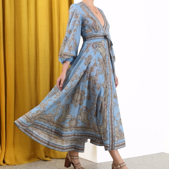 Zimmermann Fiesta Wrap Long Dress 